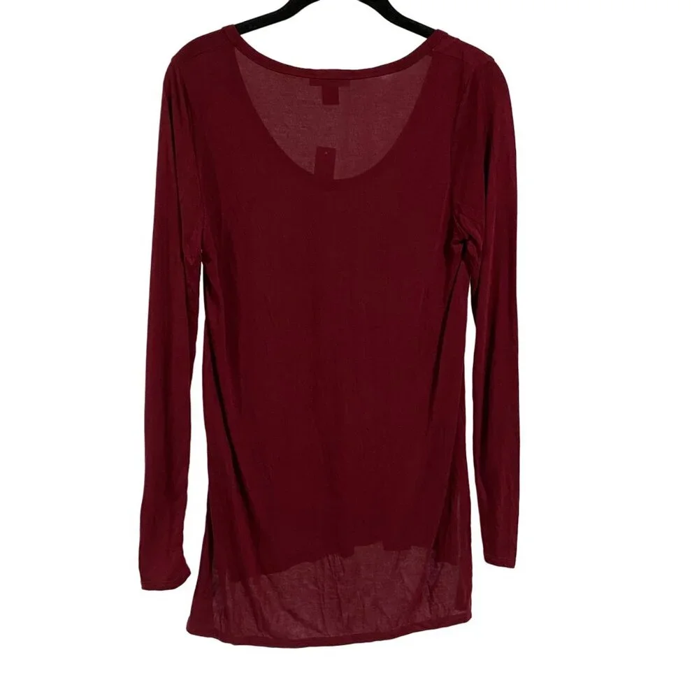 J. Crew Burgundy Scoop Neck High-Low‎ Tunic Top NWT Size S